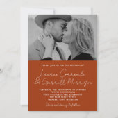 Invitation True Simplicité 3 Moderne Rouille Orange Mariage P (Devant)