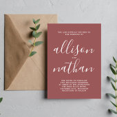 Invitation True Simplicity 1 Script Marsala Minimal Mariage