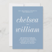 Invitation True Simplicity 2 Glacier Blue Minimalist Wedding (Devant)