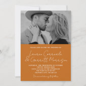 Invitation True Simplicity 3 Citrouille moderne Mariage photo (Devant)