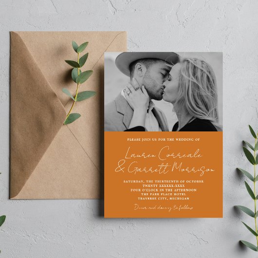 Invitation True Simplicity 3 Citrouille moderne Mariage photo