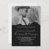 Invitation True Simplicity 3 Modern Black Photo Mariage (Devant)