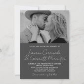 Invitation True Simplicity 3 Modern Charcoal Photo Mariage (Devant)