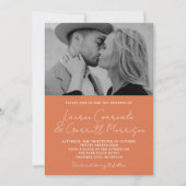 Invitation True Simplicity 3 Modern Coral Mariage photo (Devant)