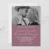 Invitation True Simplicity 3 Modern Dusk Mauve Mariage photo (Devant)