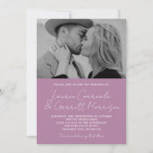 Invitation True Simplicity 3 Modern Lavender Mariage photo (Devant)
