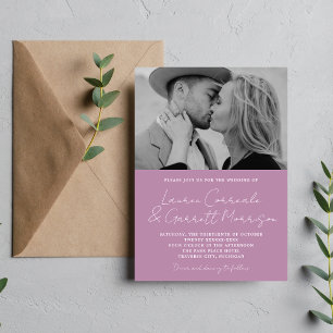 Invitation True Simplicity 3 Modern Lavender Mariage photo