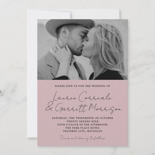 Invitation True Simplicity 3 Modern Moonlight Mariage photo (Devant)