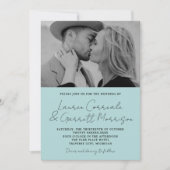 Invitation True Simplicity 3 Modern Ocean Mist Mariage photo (Devant)