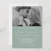 Invitation True Simplicity 3 Modern Sage Green Photo Mariage (Devant)