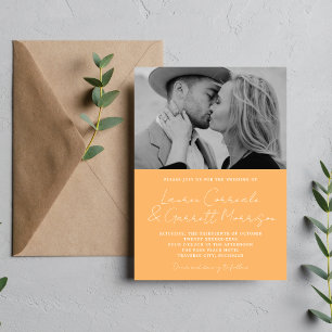 Invitation True Simplicity 3 Modern Sorbet Mariage photo