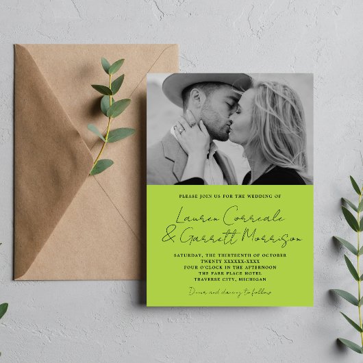 Invitation True Simplicity 3 Modern Spring Photo Mariage