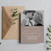 Invitation True Simplicity 3 Modern Taupe Mariage photo