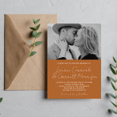 Invitation True Simplicity 3 Modern Terracotta Mariage photo