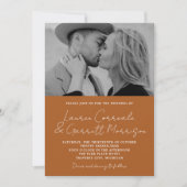 Invitation True Simplicity 3 Modern Terracotta Mariage photo (Devant)