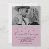 Invitation True Simplicity 3 Modern Wisteria Mariage photo (Devant)