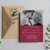 Invitation True Simplicity 3 Moderne Claret Mariage photo ros