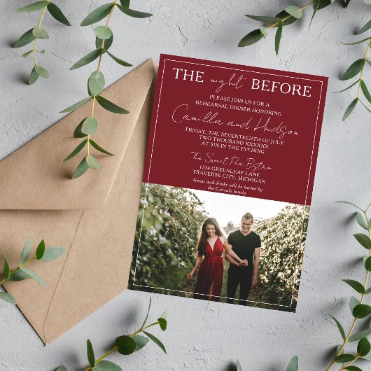 Invitation True Simplicity 4 | Bourgogne | Dîner de Répétitio