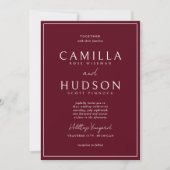 Invitation True Simplicity 4 | Dark Burgundy | Wedding (Devant)