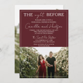 Invitation True Simplicity 4 | Deep Burgundy Rehearsal Dinner (Devant / Derrière)
