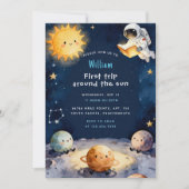 Invitation True Space First Trip Around The Sun 1st Birthday (Devant)