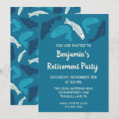 Invitation Truite Bleue Poisson Fête de Retraite Personnalisé (Devant / Derrière)