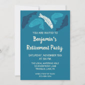 Invitation Truite Bleue Poisson Fête de Retraite Sur Mesure (Devant)