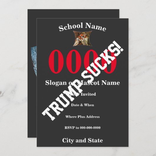 Invitation Trump 15e 20e 25e 30e 35e 40e 45e 50e (Devant / Derrière)