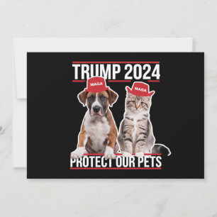 Invitation Trump 2024 Protégez nos animaux Chiens de chat MAG