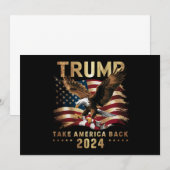 Invitation Trump 2024 Reprendre l'Amérique Drapeau américain  (Devant / Derrière)