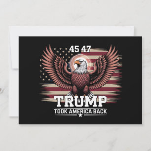 Invitation Trump 45e 47e Président Drapeau 2025 Aigle Amériqu
