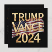 Invitation Trump Vance 2024 Valeurs conservatrices, autocolla (Devant / Derrière)