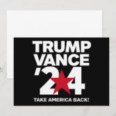 Invitation Trump Vance 2024 Vote Élection Trump 2024 (Devant / Derrière)