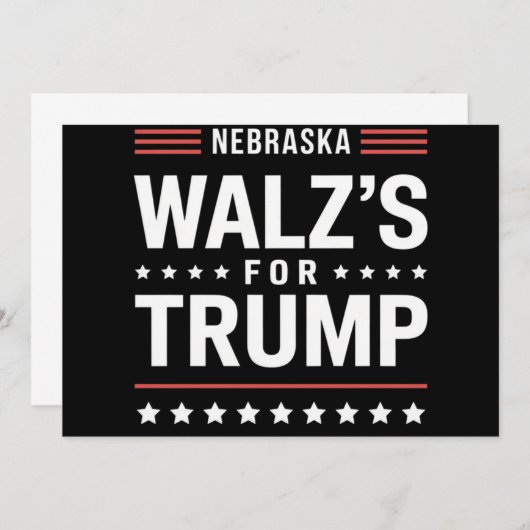 Invitation Trump Vance Walz pour Trump Nebraska (Devant / Derrière)