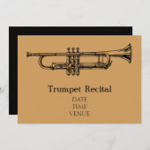 Invitation Trumpet Brass Considérant Jazz stylé (Devant / Derrière)