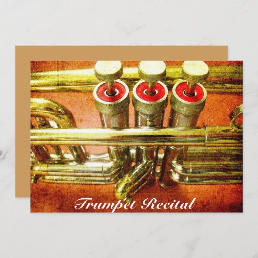 Invitation Trumpet Considérant cool jazz performance stylisée (Devant / Derrière)