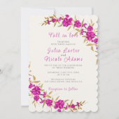 Invitation Trumpet sauvage violet Vin Fleur Jardin Mariage (Devant)