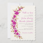 Invitation Trumpet sauvage violet Vin Fleur Jardin Mariage (Devant)