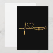 Invitation Trumpet - Trumpet Hearbeat cadeau (Devant / Derrière)