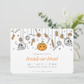 Invitation Trunk or Treat Modern Chic Halloween Party (Debout devant)