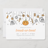Invitation Trunk or Treat Modern Chic Halloween Party (Devant)