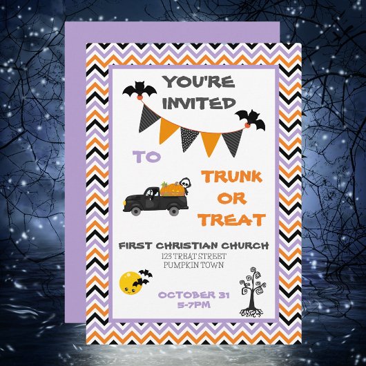 Invitation Trunk ou traiter la fête d'Halloween