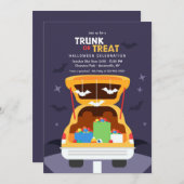 Invitation Trunk Ou Traiter La Partie Halloween (Devant / Derrière)