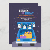 Invitation Trunk Ou Traiter La Partie Halloween (Devant / Derrière)