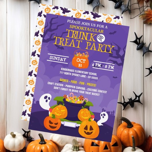 Invitation Trunk ou Treat Halloween
