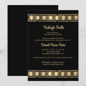 Invitation Trunk Party Black Gold Graduation (Devant / Derrière)