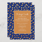 Invitation Trunk Party Modern Blue Gold (Devant / Derrière)