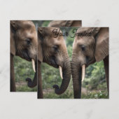 Invitation "Trunk to Trunk : A Gentle Elephant Embrasser" (Devant / Derrière)