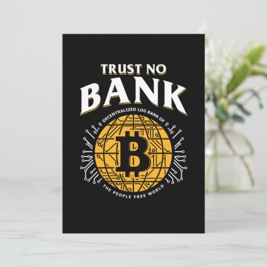 Invitation Trust No Bank Bitcoin BTC Cryptodevise Crypto Gi (Debout devant)