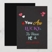 Invitation tu as de la chance de m'avoir, vice versa, un amou (Devant / Derrière)